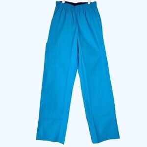 Maevn Core Women's Full Elastic Band Cargo Scrub Pants Size XXS Malibu Blue NWOT